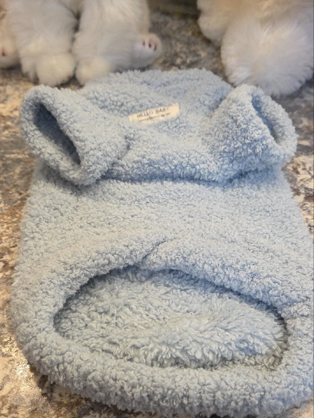 Light Blue Plush Dog Sweater - Cozy Sherpa Pet Sweater
